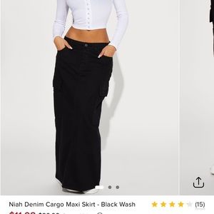 Fashion Nova Black Cargo Maxi Skirt
